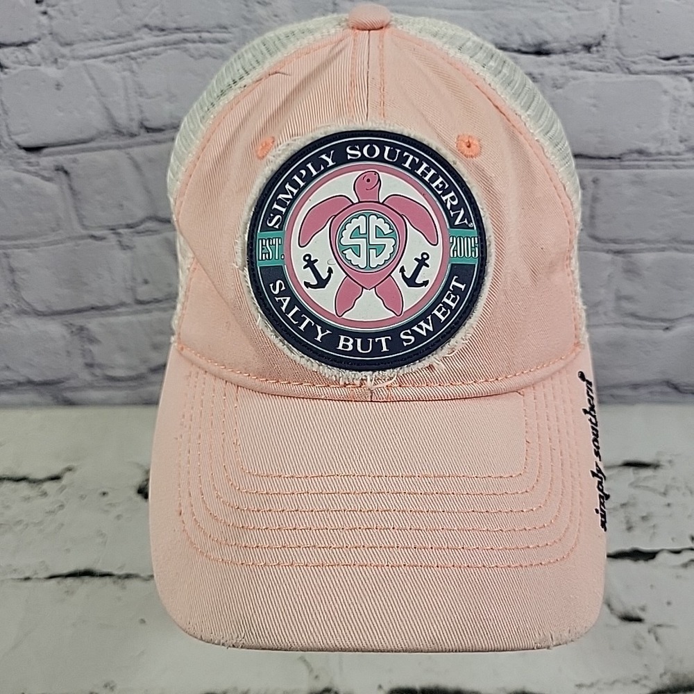 Simply Southern Trucker Hat Salty But Sweet Womens‎ Snapback Pink Ball Cap Flaw